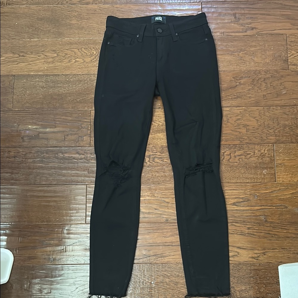 Paige Black Distressed Women's Jeans